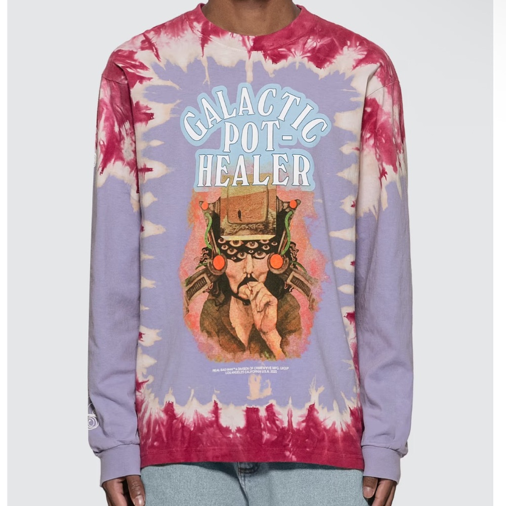 Real Bad Man Galactic Pot-Healer Tie-Dye Long Sleeve Shirt